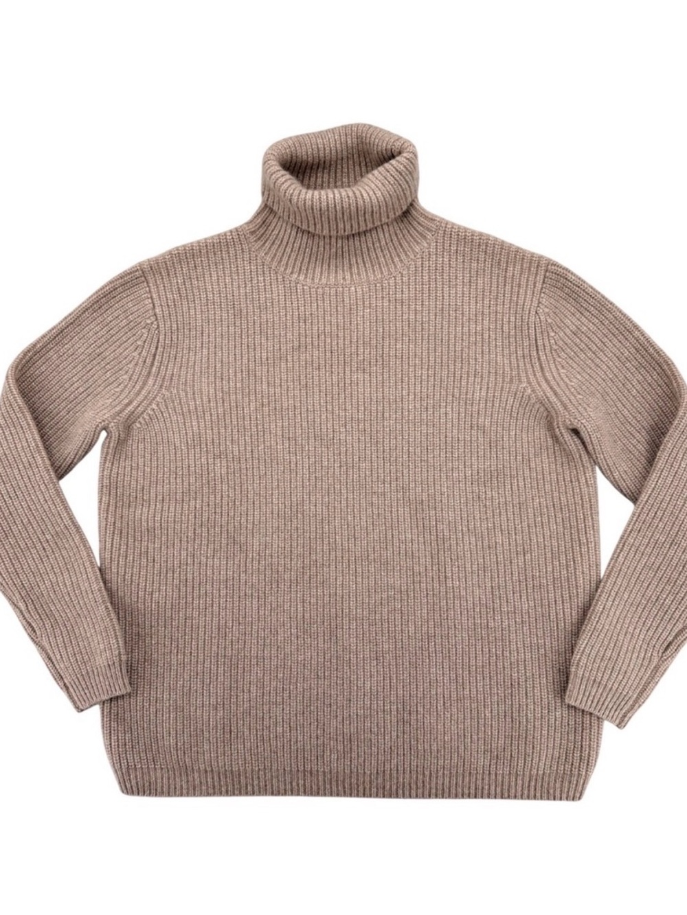 Jenni Kayne Taupe Ribbed Turtleneck Pullover
